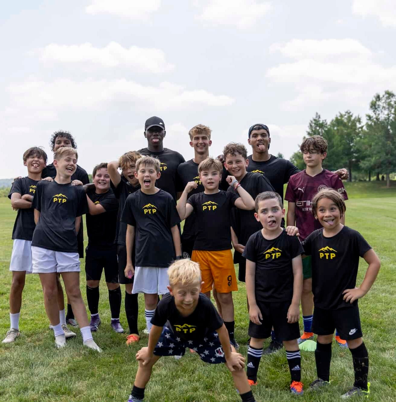 PTP soccer camps — winter camp group photo