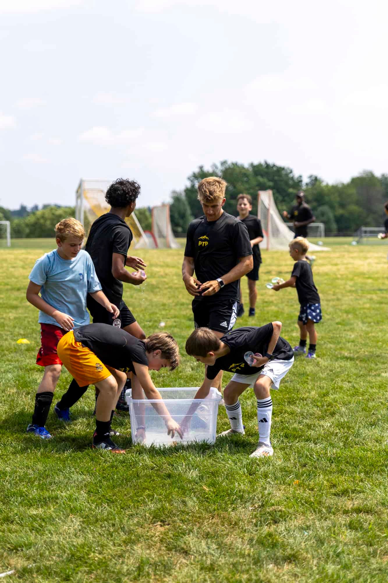 Coaches working with players